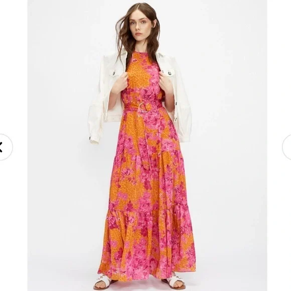 Ted Baker Bambia Floral Tiered Belted Maxi Dress - Picture 3 of 12